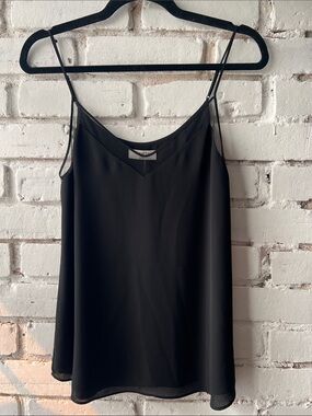Babaton black V-Neck Silk-Feel Camisole mesh Y2K drape tank